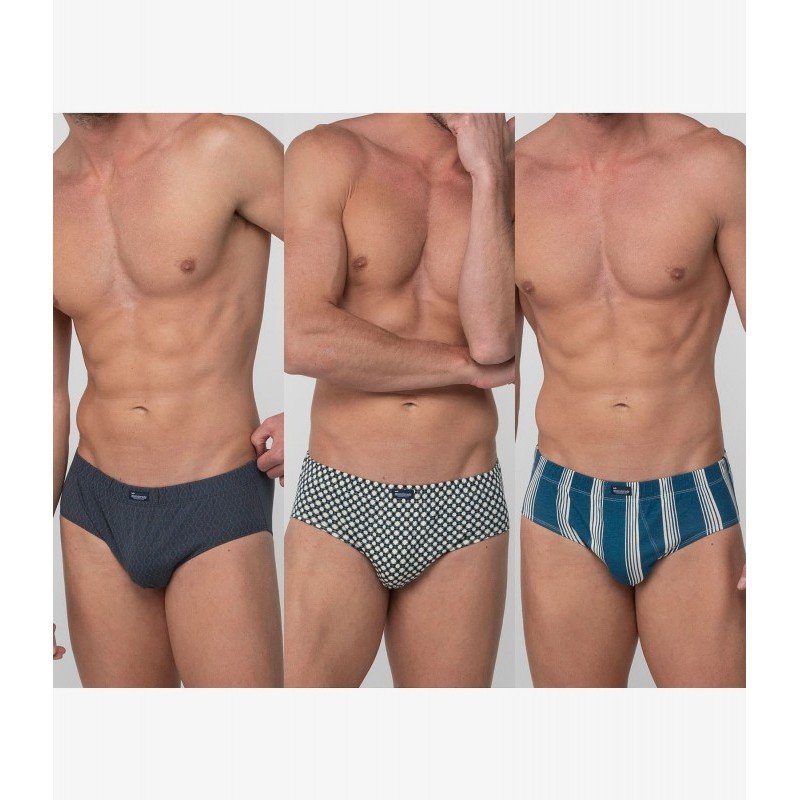 Pack 3 Slips ABANDERADO 80 1P8 Azul/Gris