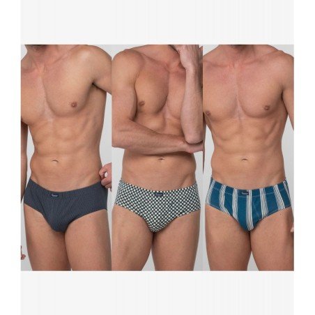 Pack 3 Slips ABANDERADO 80 1P8 Azul/Gris